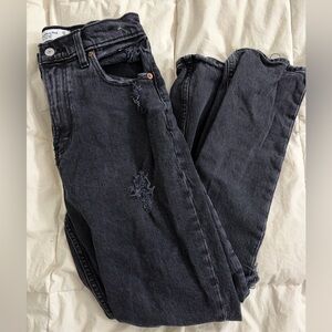 Abercrombie & Fitch Black Distressed Women Jeans
